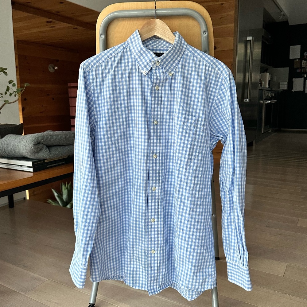 Banana Republic blue white check Shirt